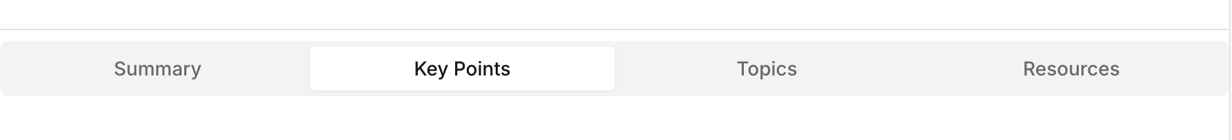 Navigation tabs showing Key Points selected